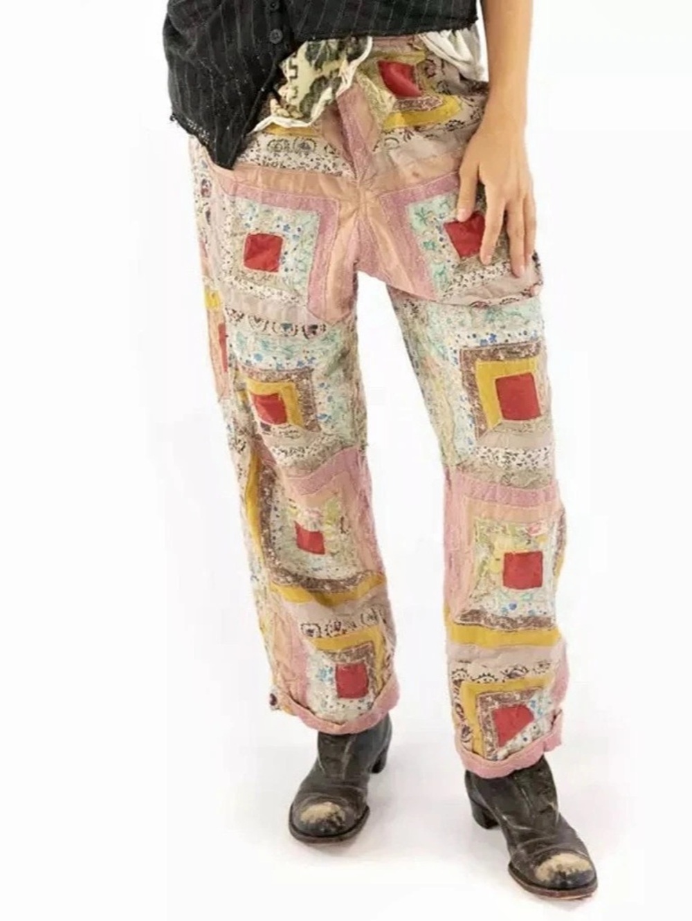 Magnolia Pearl Charmie Quiltwork Trowser Pants in Sundaze